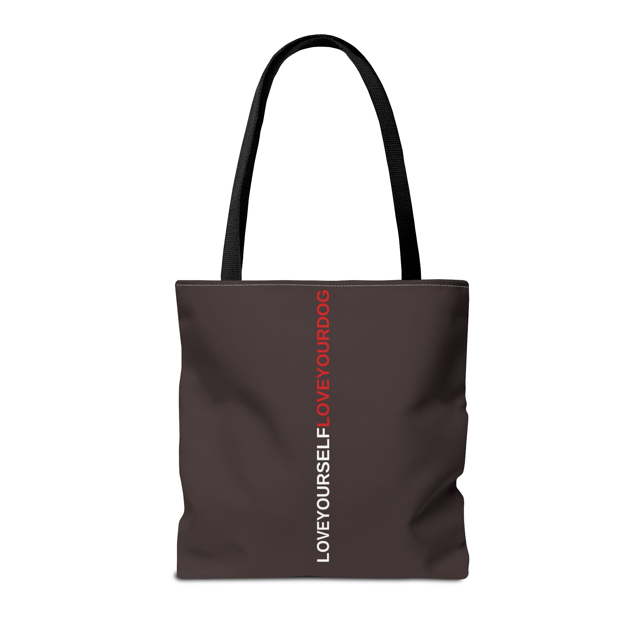 THE TUCKER FALL Love Yourself Love Your Dog Tote Bag — Minimalist Typography Dog Lover Tote
