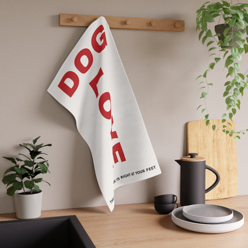 THE DIRTY- Dog Love Cotton Tea/Kitchen Towel — 'The Missing Link Is Right At Your Feet'