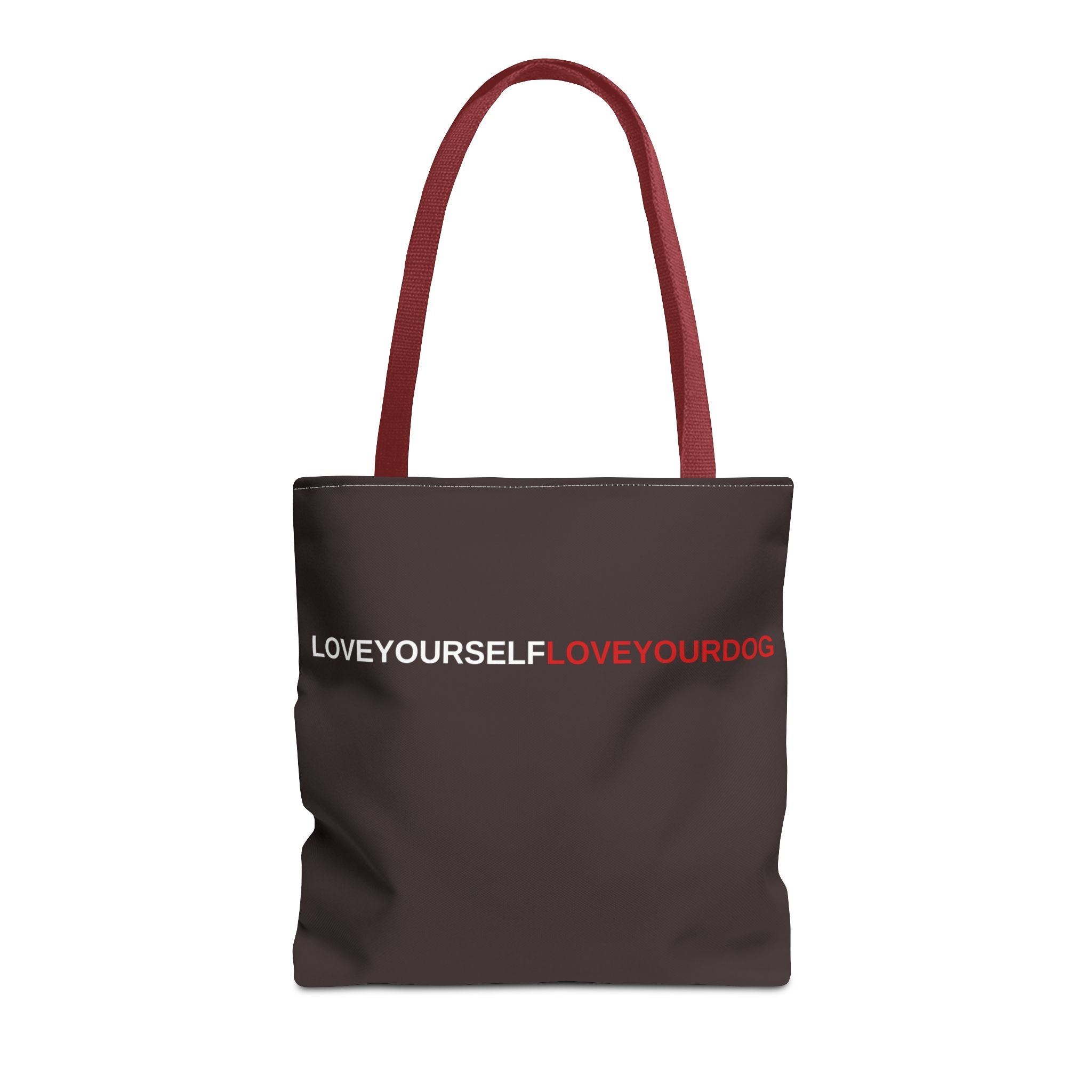 THE TUCKER FALL Love Yourself Love Your Dog Tote Bag — Minimalist Typography Dog Lover Tote