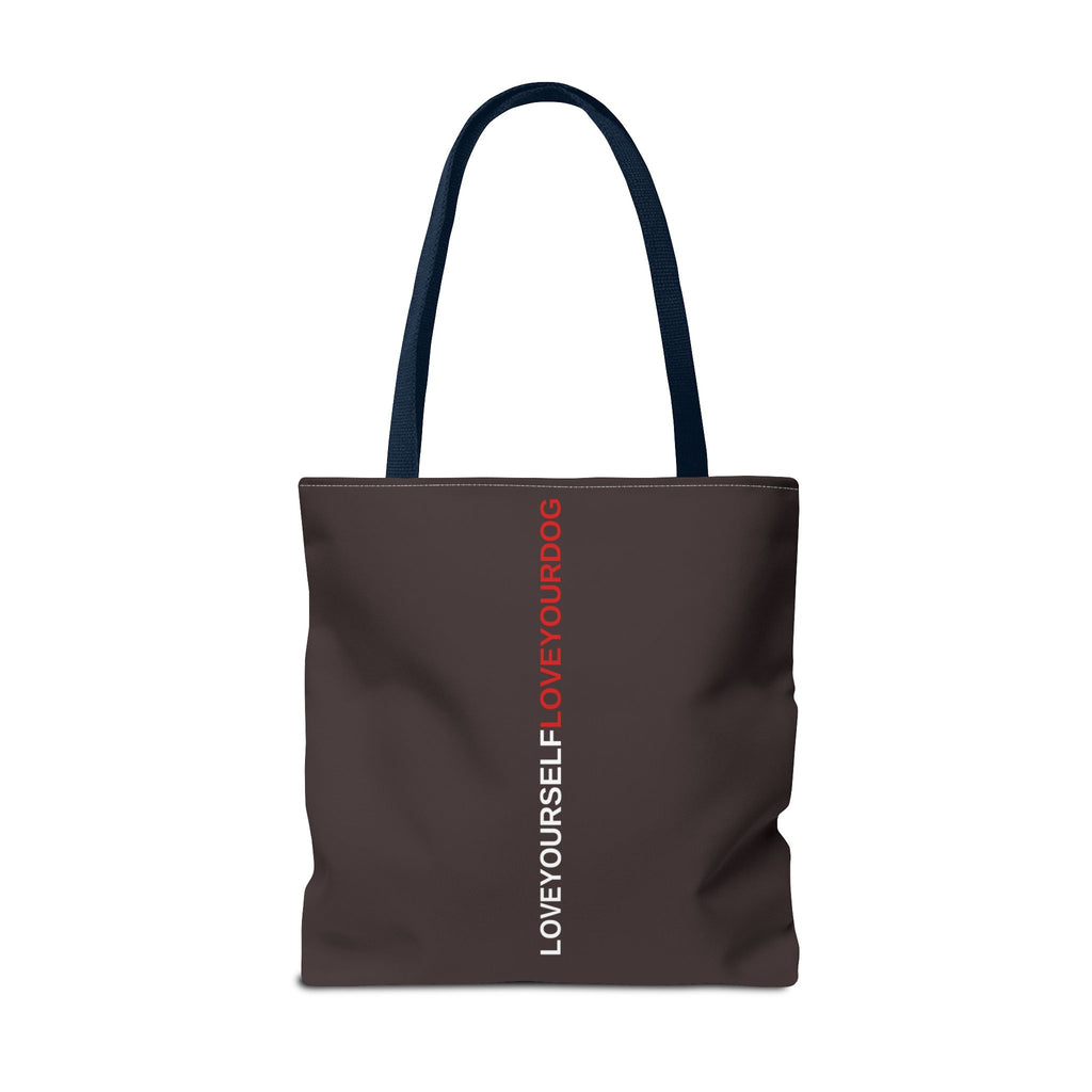 THE TUCKER FALL Love Yourself Love Your Dog Tote Bag — Minimalist Typography Dog Lover Tote