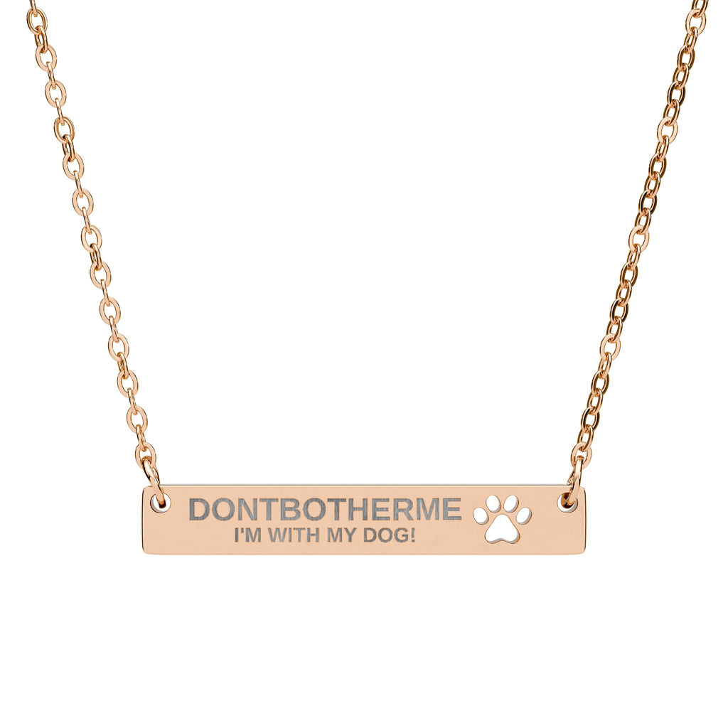 THE LUCY 2 — Engraved Paw Bar Necklace