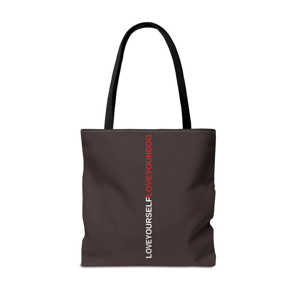THE TUCKER FALL Love Yourself Love Your Dog Tote Bag — Minimalist Typography Dog Lover Tote