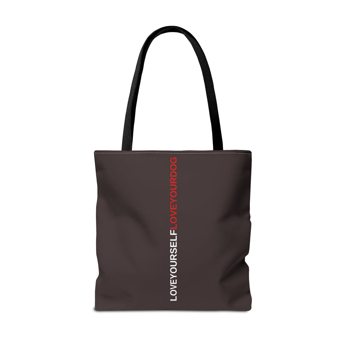 THE TUCKER FALL Love Yourself Love Your Dog Tote Bag — Minimalist Typography Dog Lover Tote