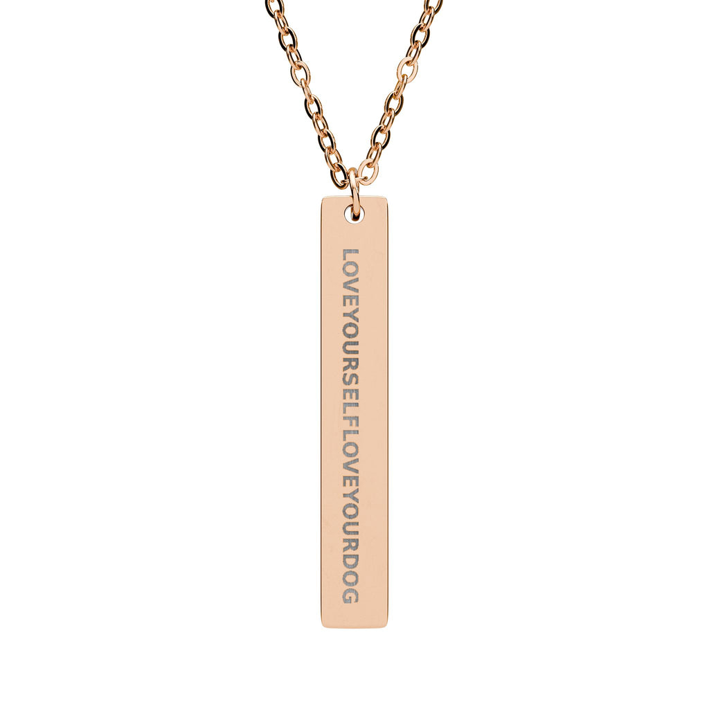 THE LUCY — Engraved Vertical Bar Necklace