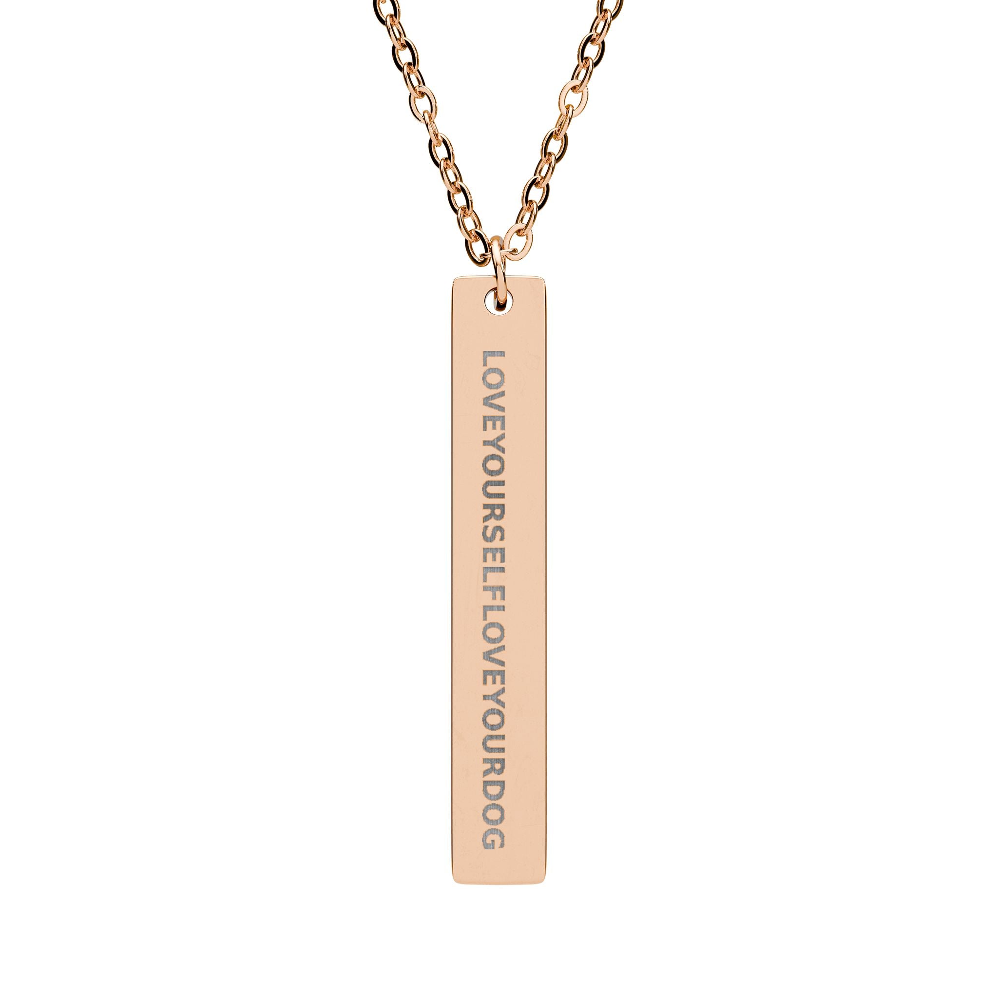 THE LUCY — Engraved Vertical Bar Necklace
