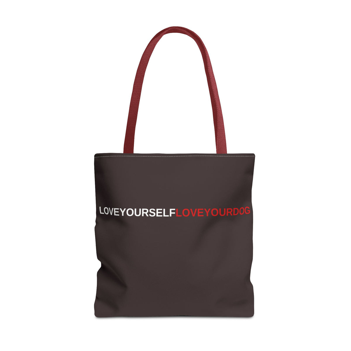 THE TUCKER FALL Love Yourself Love Your Dog Tote Bag — Minimalist Typography Dog Lover Tote