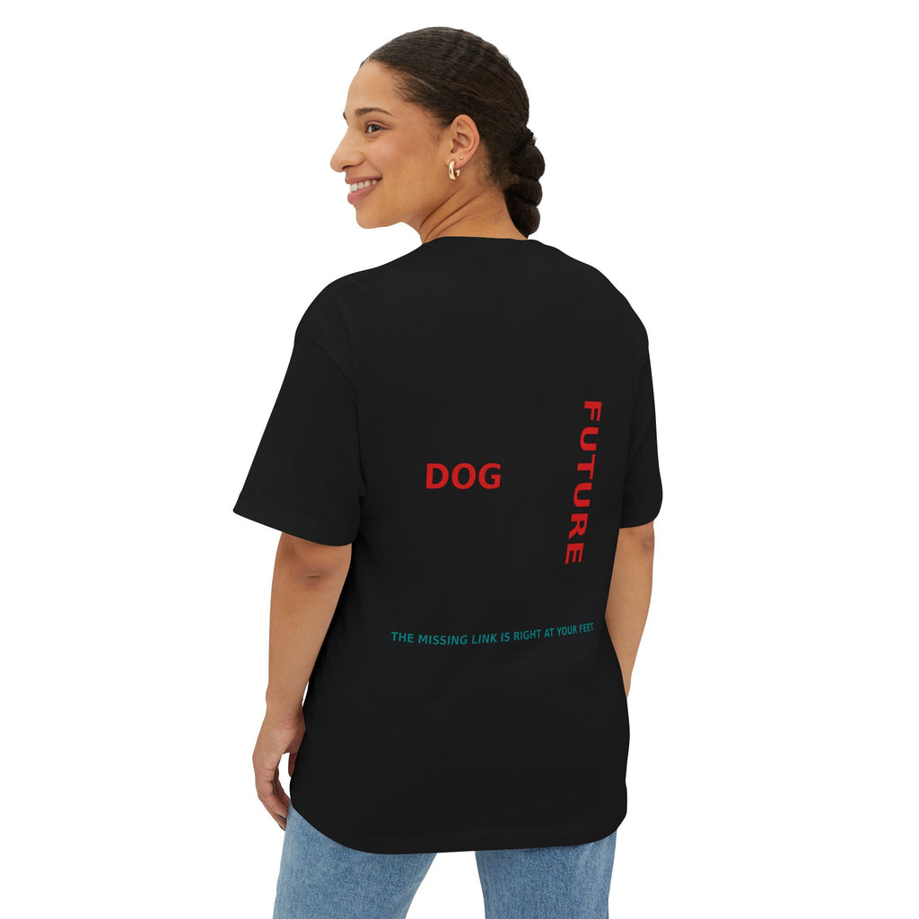 THE EMMA Boxy Tee — Vertical "Love Yourself, Love Your Dog" / "Future Dog" Minimal Tee