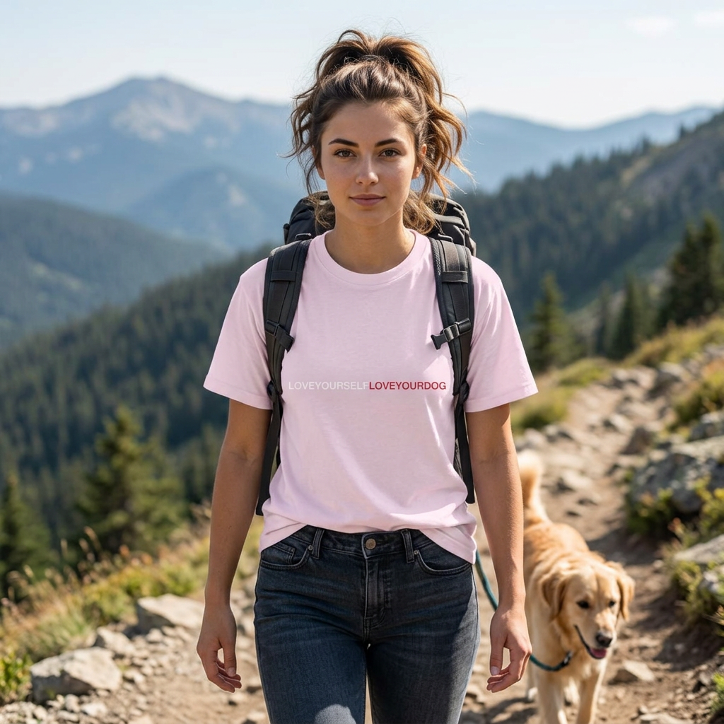 THE EMMA Boxy Tee — Vertical "Love Yourself, Love Your Dog" / "Future Dog" Minimal Tee