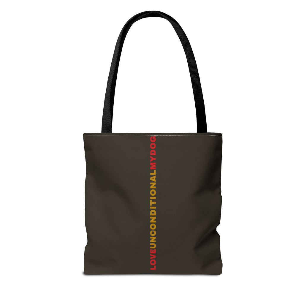 THE GLORY TOTE Love Unconditional My Dog Tote Bag — Maroon Dog Lover Tote (Text Design)