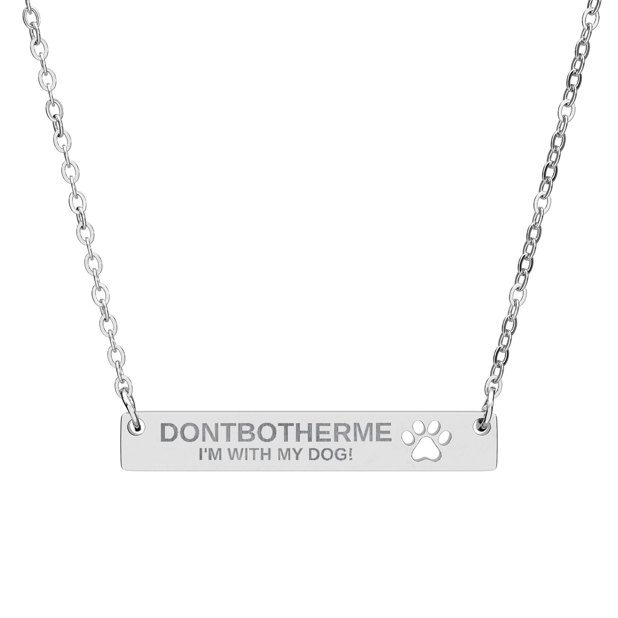 THE LUCY 2 — Engraved Paw Bar Necklace