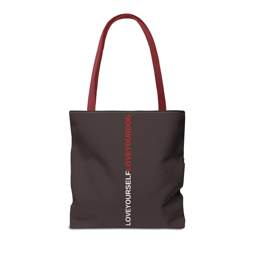 THE TUCKER FALL Love Yourself Love Your Dog Tote Bag — Minimalist Typography Dog Lover Tote