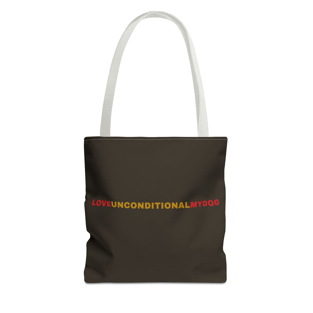 THE GLORY TOTE Love Unconditional My Dog Tote Bag — Maroon Dog Lover Tote (Text Design)