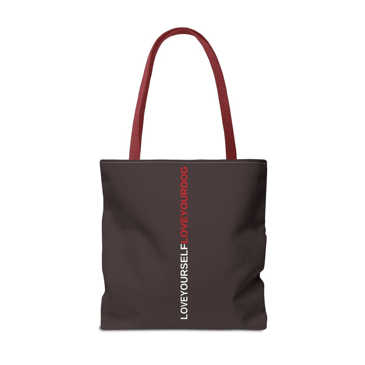 THE TUCKER FALL Love Yourself Love Your Dog Tote Bag — Minimalist Typography Dog Lover Tote