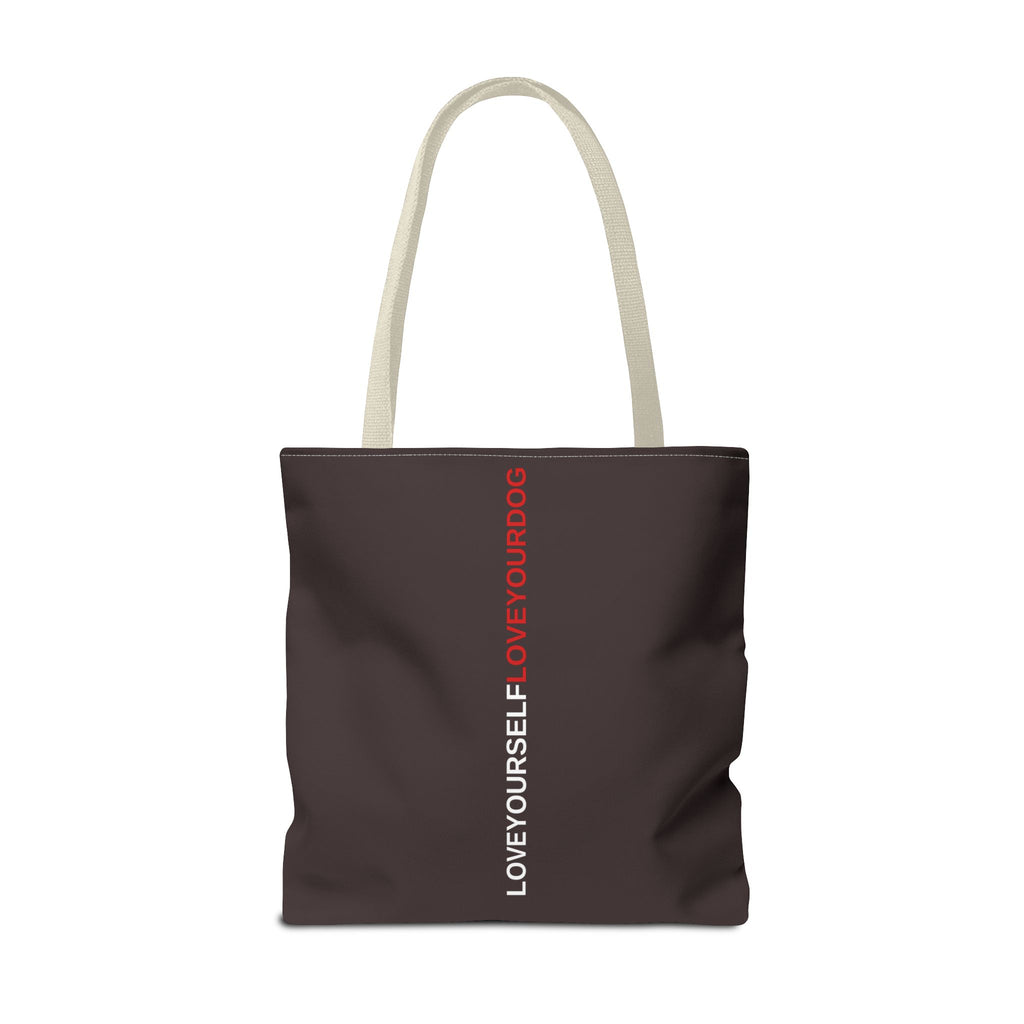 THE TUCKER FALL Love Yourself Love Your Dog Tote Bag — Minimalist Typography Dog Lover Tote