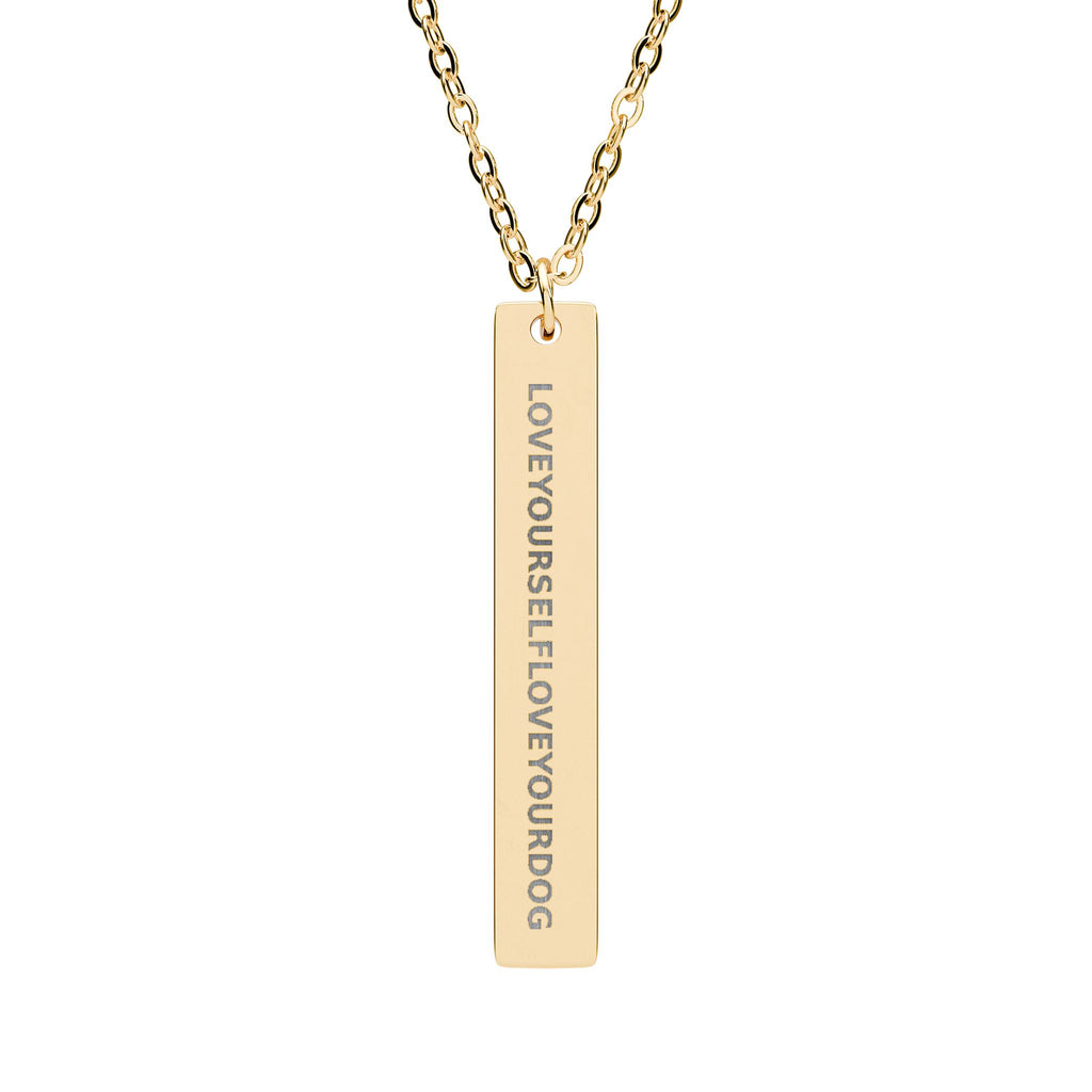 THE LUCY — Engraved Vertical Bar Necklace