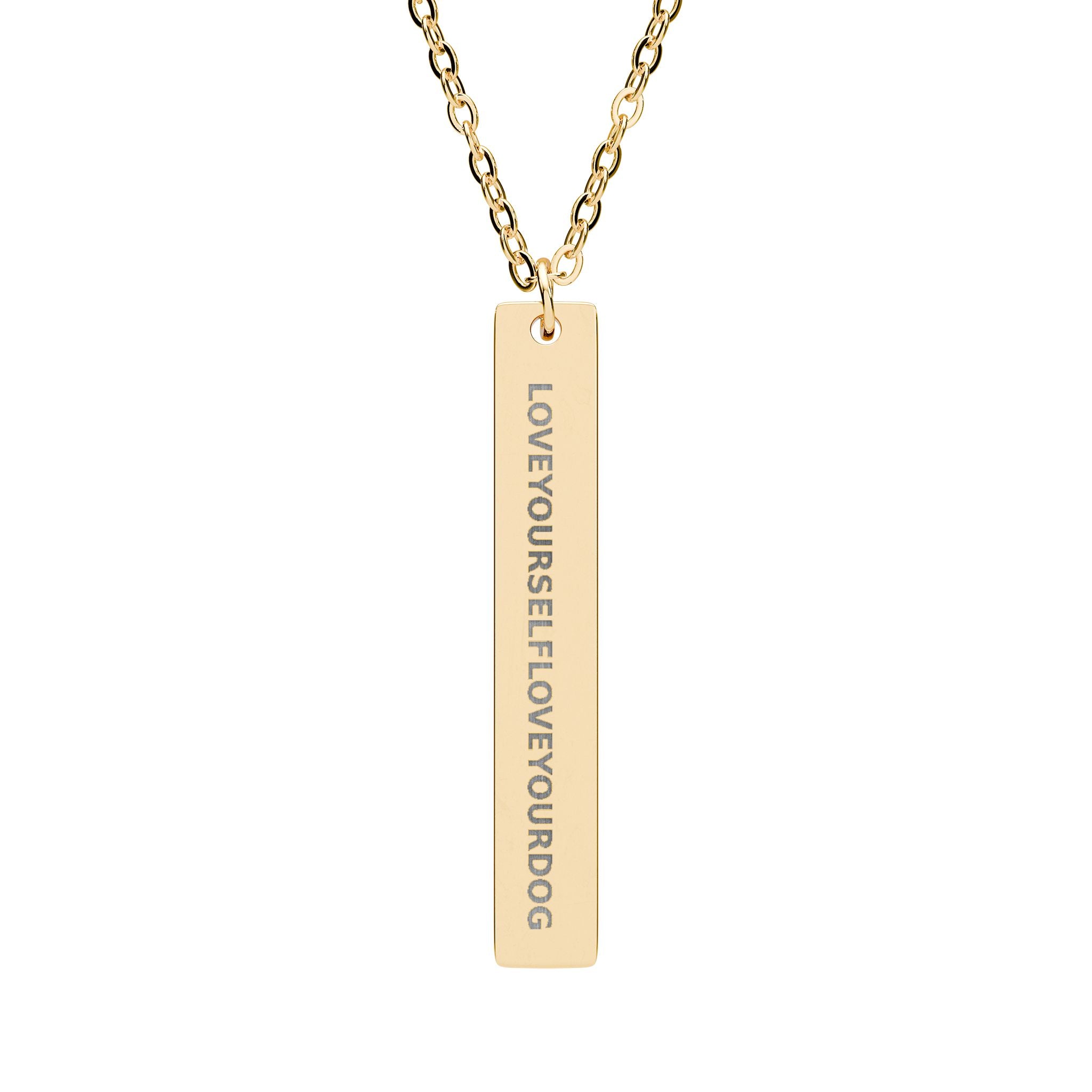 THE LUCY — Engraved Vertical Bar Necklace