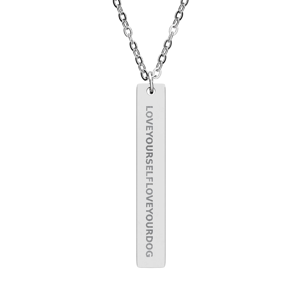 THE LUCY — Engraved Vertical Bar Necklace