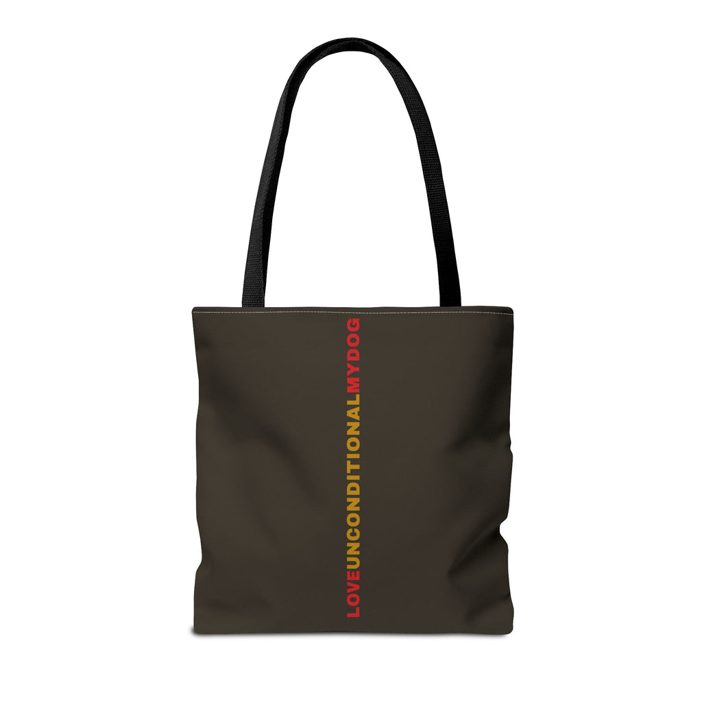 THE GLORY TOTE Love Unconditional My Dog Tote Bag — Maroon Dog Lover Tote (Text Design)