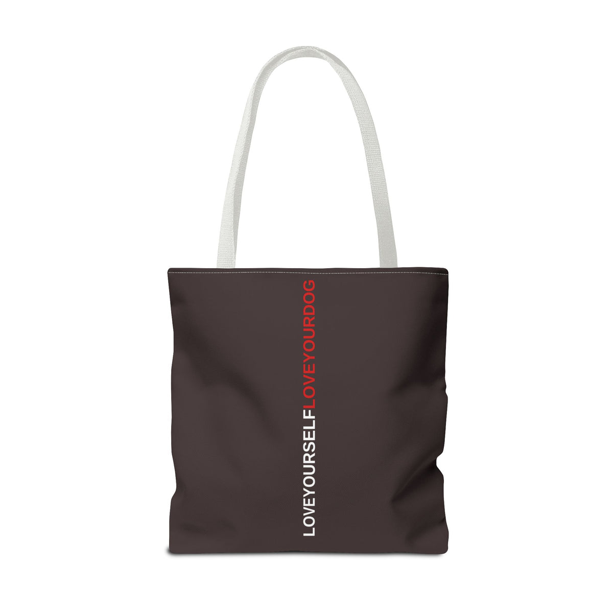 THE TUCKER FALL Love Yourself Love Your Dog Tote Bag — Minimalist Typography Dog Lover Tote