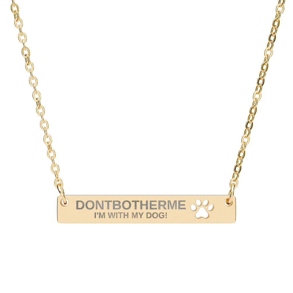 THE LUCY 2 — Engraved Paw Bar Necklace
