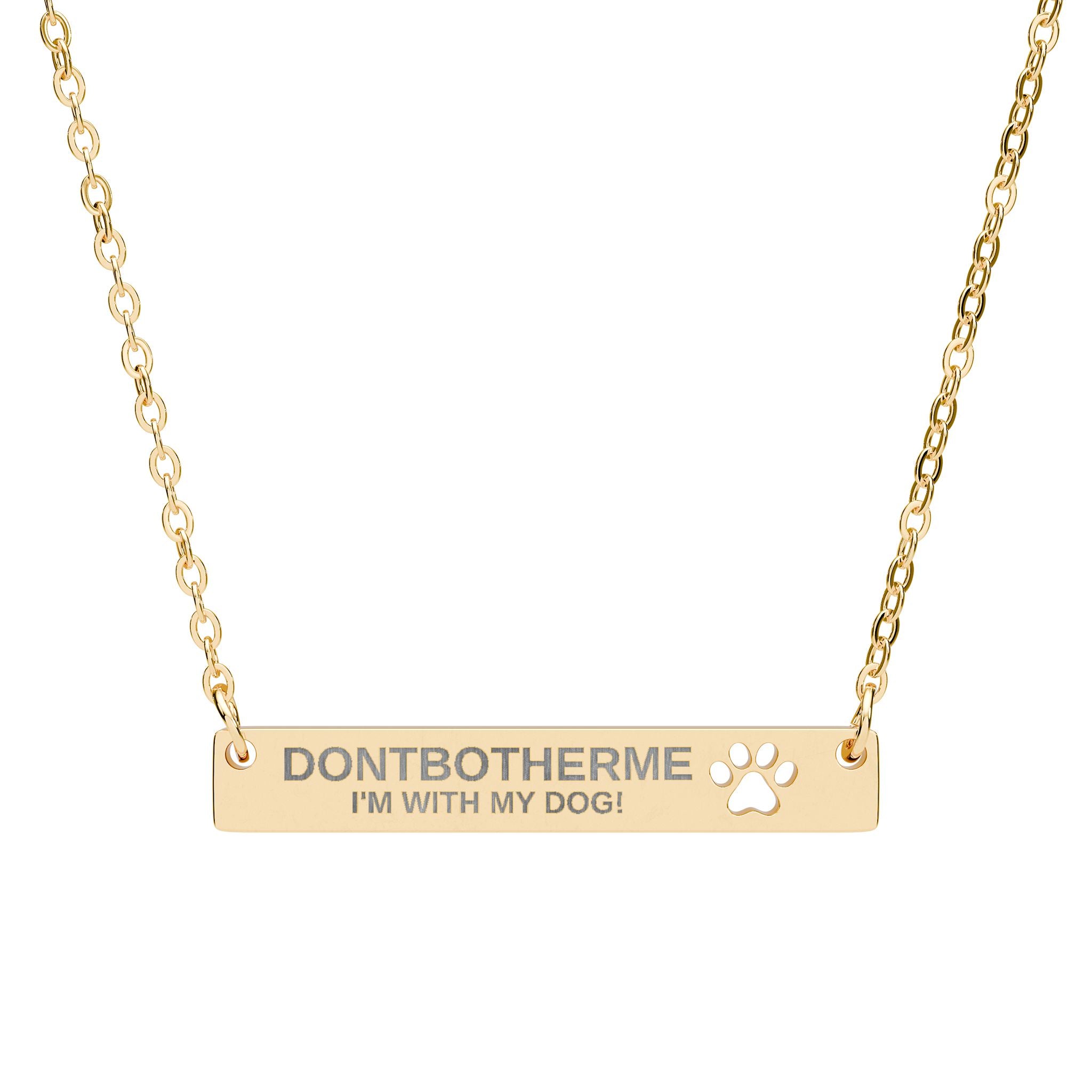 THE LUCY 2 — Engraved Paw Bar Necklace
