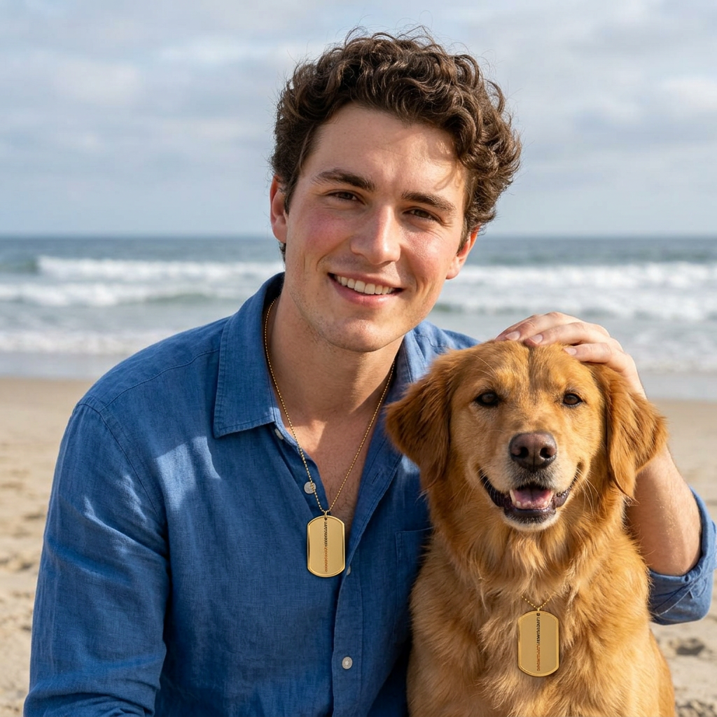 THE MURPHY — Gold Dog Tag Necklace