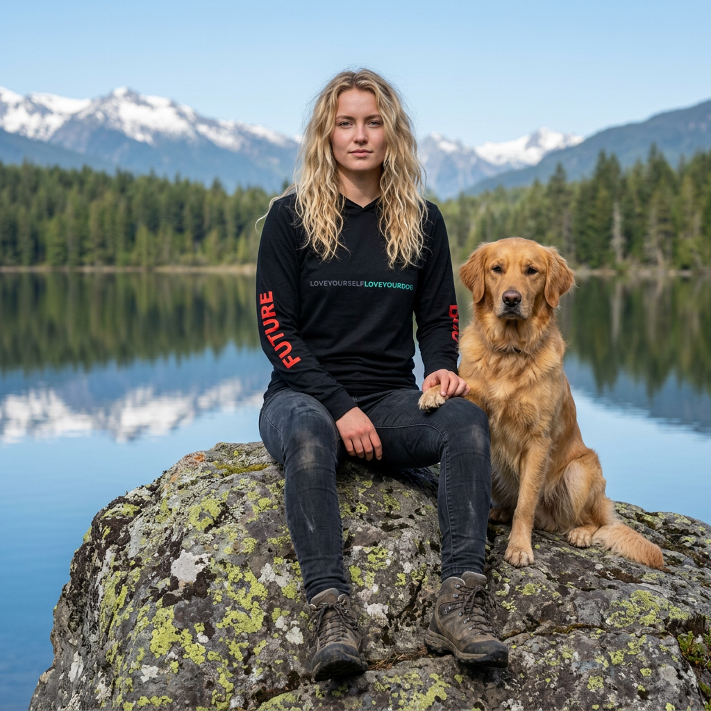THE CHARLIE — LOVEYOURSELFLOVEYOURDOG Hooded Long Sleeve Tee Shirt