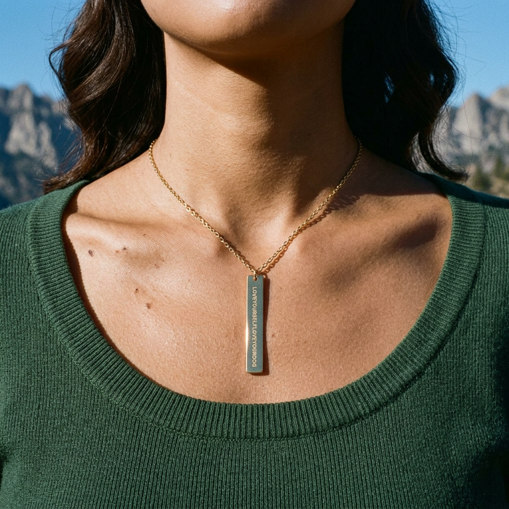 THE LUCY — Engraved Vertical Bar Necklace